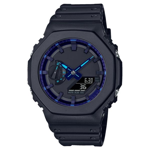 Montre numérique de Sport à Quartz pour hommes, montre glacée, assemblage détachable, étanche, affichage LED de l'heure mondiale, série Oak, 8 couleurs, 243g