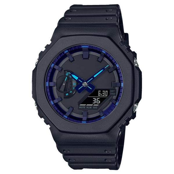 Reloj deportivo de cuarzo para hombre, reloj digital Iced Out, conjunto desmontable, resistente al agua, pantalla LED de hora mundial, serie Oak, 8 colores, 260n