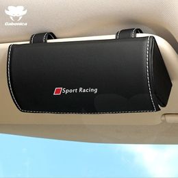 Estuche deportivo para gafas de sol de coche de carreras, pegatina de almacenamiento con Clip de vidrio para Audi Sline RS Quattro A3 A4 A5 A6 A7 A8 TT Q3 Q5 Q7 S5 240118