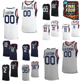 2024 Finale vier college UConn Huskies Jersey Connecticut Basketball 11 Alex Karaban 2 Tristen Newton 5 Stephon Castle 32 Donovan Clingan Cam Spencer Samson Johnson