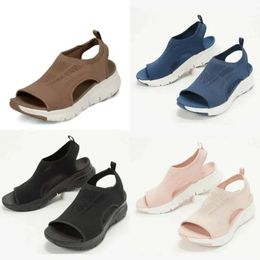 Sandales sportives Sticable Slingback Slingback Orthopedic Slide Femmes Platforms Softs Tandes Chaussures Casual Footwear Pusandals confortables 079E PU