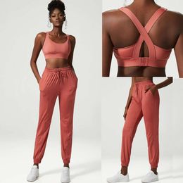 Ensembles sportifs 2/3pcs sport lu survêtement align, costume à manches longues pour femmes, chemise de yoga à fermeture éclair, legging à taille haute, soutien-gorge + pantalon de veste au citron