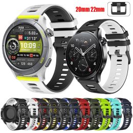 Sport Silicone 20 22 mm Band pour Huami Amazfit Cheetah GTR 4 / GTR 3 Pro 47 42mm GTS Bip 5 Stratos Xiaomi S2 S1 Pro Strap Wristband