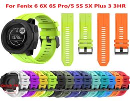 Bracelet de sangle de silicone sport pour Garmin Fenix ​​6 6x 6S Pro5s 5x 5 Plus 3HR Bands en caoutchouc 945 935 Watchband 20 22 26 mm Quick Fit W5545943