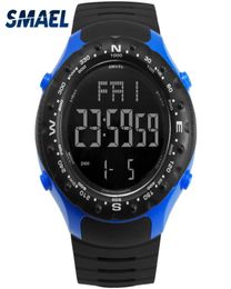 Sport Watch for Men 5bar imperméable Smael Watch S Shock Rester Cool Big Men Watches Sport Military 1342 LED Digital Wrsitwatches1545729