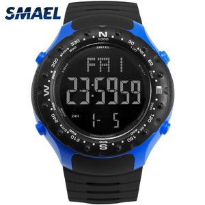 Montre de sport pour hommes 5Bar étanche SMAEL Watch S Shock Resist Cool Big Men Watches Sport Military 1342 LED Digital Wrsitwatches278N