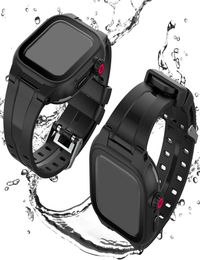 Bracelets de montre de sport avec protecteur d'écran, couvercle étanche pour Apple Watch Case série 5 4 3 avec bracelet en silicone pour iWatch 44mm 8938034