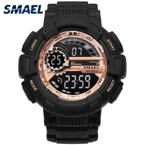 Montres de sport Bracelet de montre camouflage Smael Hommes Montre 50m Étanche Top S Shock Watch Hommes Led 1366 Montres-bracelets numériques Militaire Q0271A