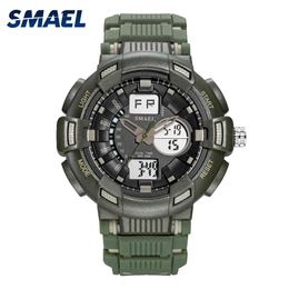 Montres de sport hommes montre militaire 50M étanche chronomètre réveil LED numérique 1366B montre de sport pour hommes Quartz reloj hombre X0524