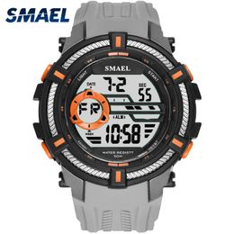 Montres de sport Militaire Smael Cool Watch Hommes Grand Cadran S Relojes Hombre Casual LED Horlog1616 Montre-bracelet numérique imperméable x0524