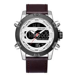 Sport Horloges Waterdicht Echt Dual Display Quartz Horloges Grote Wijzerplaat Mode Cool Man 1320 Digitale Horloge LED Men231d