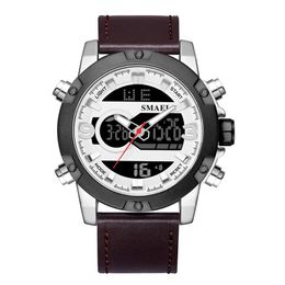 Montres de sport étanche véritable double affichage montres à quartz grand cadran mode Cool Man 1320 montre numérique LED Men285O