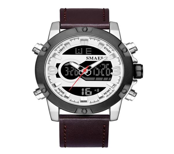 Montres sportives étanche à double affichage authentique quartz wrists grandes cadran fashion cool homme 1320 watch numérique LED Men6859964