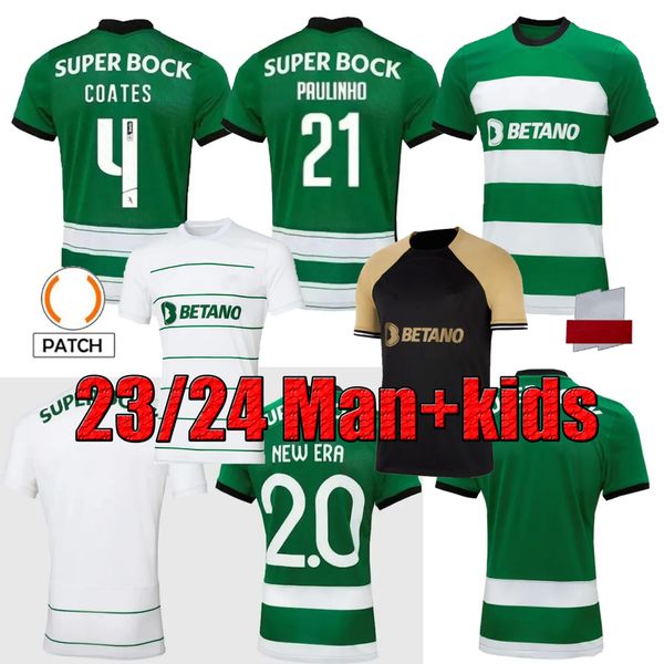 Sporting CP 23 24 Maillots de football Lisboa Lisbonne Spécial Paulinho COATES MATHIEU Jovane 2023 2024 Sporting Clube de Football Shirt Hommes Enfants Kit Maillot Troisième Loin