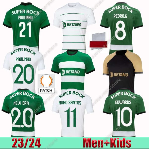 CP sportif Lisbonne 23 2024 Jersey de football Viktor Gyokerres Paulinho Pedro Goncalves Ousmane Diomande Hidemasa Morita Marcus Edwards Morten Hjulmand Kid Kit à la maison