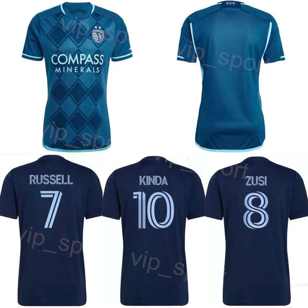 Sporting Kansas City Soccer Jerseys 24-25 Hombres 26 THOMMY 17 DAVIS 6 RADOJA 9 PULIDO 10 SALLOI 7 RUSSELL 54 WALTER 23 AGADA 14 LEIBOLD 18 NDENBE Kits de camiseta de fútbol Uniforme