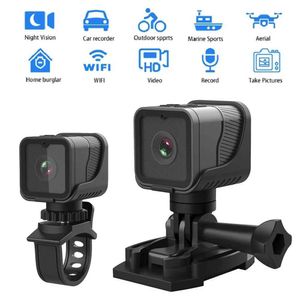 Sports Action Video Cameras 1080p High-définition Portable Sports Mini Camera avec Hotspot WiFi Outdoor Bicycle Enregistreur mini réseau APACER IMPHERPHER J240514