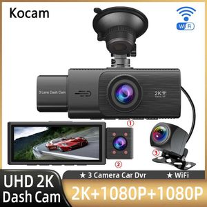 Sports Action Video Cameras 3Channel WiFi Driving Recorder 2K 1440p1080p Utilisé pour le DVR VIDEO ATTALE Recorder automatique 24hour Monitor de stationnement avec nuit V J240514