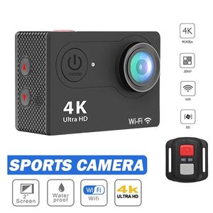 Caméras vidéo d'action sportive Caméra d'action 4K Ultra HD 1080P30FPS Écran 2,0 pouces WiFi Télécommande Mini caméra Casque DV étanche Go Sport Camera Pro 230714