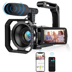 Caméras vidéo d'action sportive 4K Ultra HD Caméra Vlogging Caméscope pour YouTube Streaming 48MP 18X Zoom numérique Wifi Webcam Blogger Recorder 231212