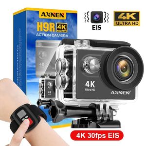 Caméras vidéo d'action sportive AXNEN H9R caméra 4K 30fps EIS 1080P60fps WiFi 2 pouces écran sous-marin étanche casque moto Record Sport Cam 231216
