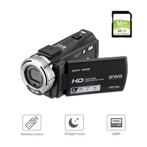 Caméras vidéo d'action sportive Caméra caméscope à domicile rétro Full HD Ordro V12 1080P Vision nocturne infrarouge numérique Mini enregistreur DV Filmadora 231212
