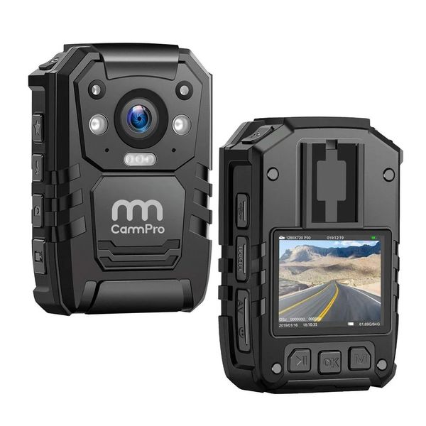 Cámaras de video de acción deportiva CammPro i826 Body Cam 1296P HD 128GB Grabadora de cámara portátil premium IP66 a prueba de agua con GPS Visión nocturna 231212