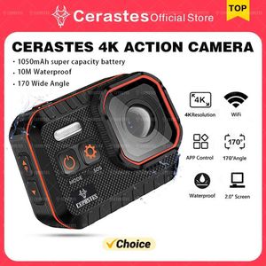 Sports Action Video Cameras Cerastes Action Camera 4K60FPS WiFi Anti-Shake Action Camera avec télécommande Écran APACER SPORT CAME CAMERIE DRIVEMENT J240514