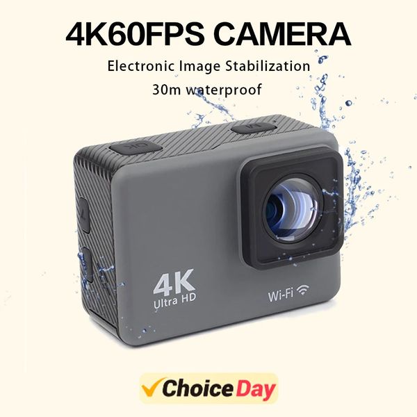 Caméras vidéo d'action sportive Caméra Cerastes 4K60FPS WiFi Anti-secousse avec écran de télécommande Enregistreur de conduite sport étanche 231130