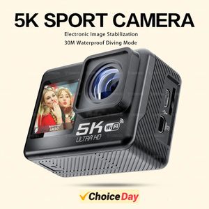 Caméras vidéo d'action sportive CERASTES Caméra d'action anti-secousse WiFi 4K 60FPS double écran 170 ° grand angle 30 m Caméra de sport étanche caméras pographiques 231128