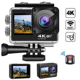 Caméras vidéo d'action sportive HGDO S60 Caméra d'action Ultra HD 4K 60fps 1080P 120fps WiFi 2 pouces 170D Casque étanche sous-marin Enregistrement vidéo Sport Cam 230714