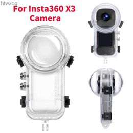 Caméras vidéo d'action sportive Étui de plongée invisible Étui de protection de plongée 50 m étanche Caméra de sport Étui de plongée Accessoires Anti-rayures pour Insta 360 X 3 YQ240129