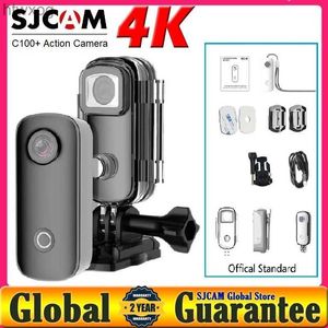 Cámaras de video de acción deportiva SJCAM Cámara de acción C100 Plus Mini cámara de bolsillo 4K30FPS H.265 12MP 2.4G WiFi 30M Impermeable C100+ Cámaras DV para deportes de acción YQ240129