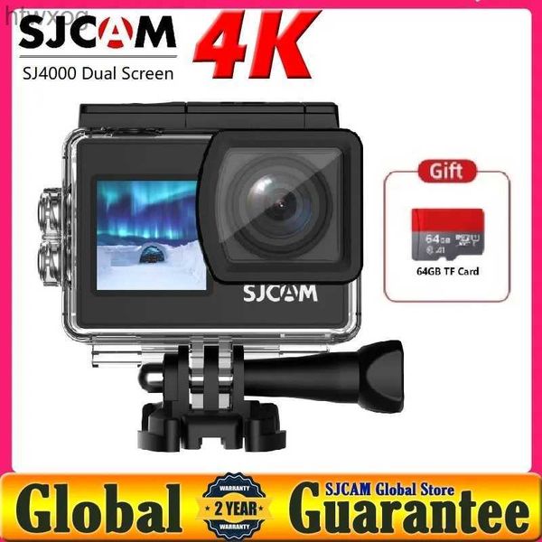 Caméras vidéo d'action sportive SJCAM caméra d'action SJ4000 double écran 4K 30PFS 4x Zoom WIFI moto vélo casque étanche caméra sport vidéo DV caméras YQ240129