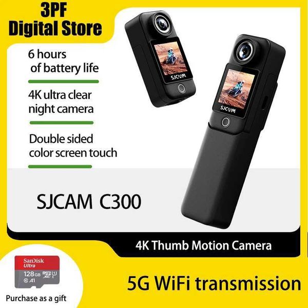 Sports Action Video Cameras SJCAM C300 Pocket Motion Camera 4K FHD Long Battery Lipide 30m Imperproof 5G WiFi Motion Camera B240516