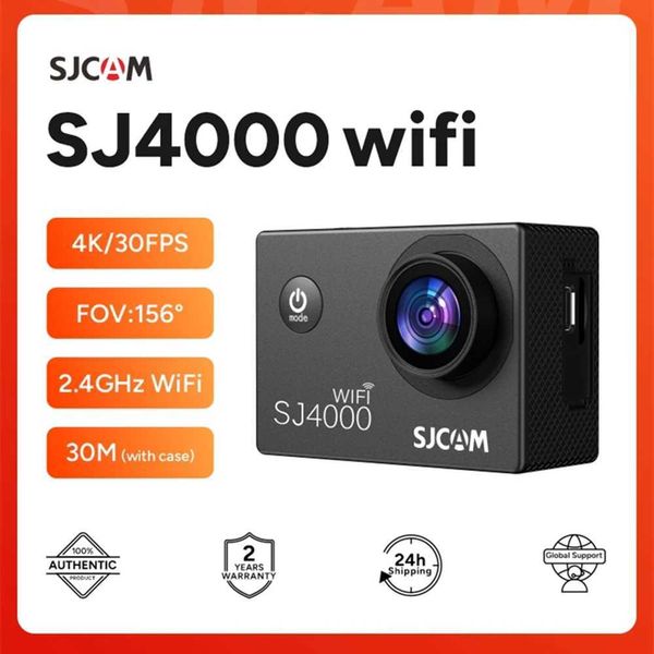 Sports Action Video Cameras SJCAM SJ4000 WiFi Action Camera 4K FHD 30M IMPHERPORTHE 2,4G WIFI 4X Zoom WiFi Sports Action Action Cameras Cambicycle CHELMET J240514