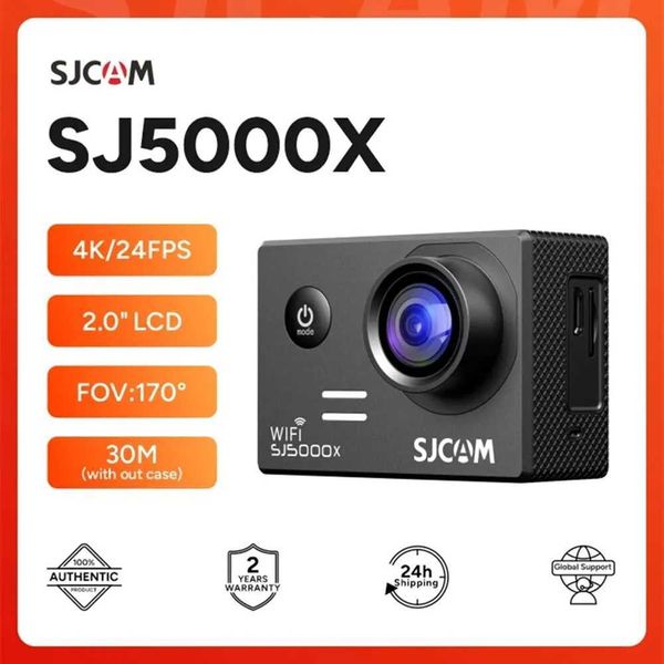 Cámaras de video de acción deportiva SJCAM SJ5000X Cámara de acción de élite 4K FHD Video 30m impermeable 2.4G Acción Wifi original Cámara de deportes original Cámara de casco J240514