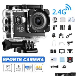 Cameras vidéo d'action sportive Tra HD Camera 30FPS / 170D ARRÉPRÉPORT SUPPORT ENREGISTREMENT 4K GO PRO 2.0 SN Télécommande Drop Livraison Pho Otzfn