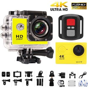 Sport Actie Video Camera's Ultra HD 4K Actie Camera 30FPS 170D Onderwater Waterdichte Helm Video-opname Outdoor afstandsbediening WiFi 2.0 Scherm Mini Sport Cam 230714