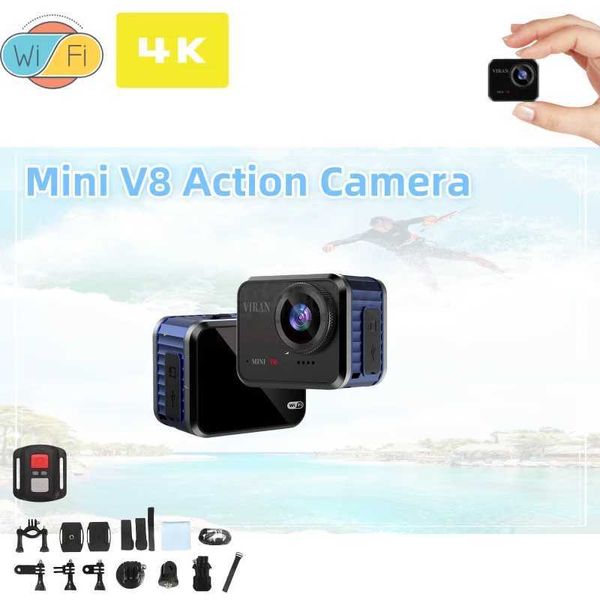 Sports Action Video Cameras V8 HighDefinition Mini WiFi Action Camera 4k 60fps avec télécommande Écran étanche DV DV Motion Camera Driver