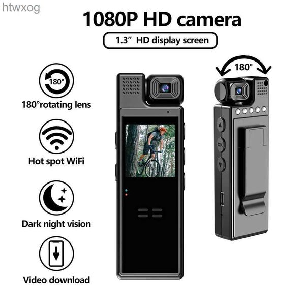 Caméras vidéo d'action sportive WiFi Full 1080P Mini caméra numérique caméscope petit corps porté caméra de police détection de mouvement sport DV voiture DVR pour maison animaux bureau YQ240119