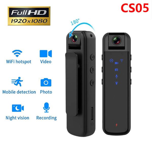 Cámaras de video de acción deportiva Wifi spot HD 1080P Mini cámara de cuerpo Inicio DV Grabadora de voz magnética Sensor de movimiento Sport Pocket Videocámara pequeña 230731