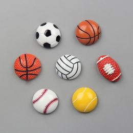 Pelota deportiva imanes de nevera pegatina creativa baloncesto béisbol fútbol resina pegatina magnética decoración del hogar 25MM