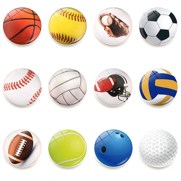 Pelota deportiva imanes de nevera pegatinas de dibujos animados baloncesto fútbol béisbol pegatinas magnéticas decoración del hogar