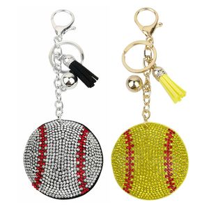 Sport honkbal sleutelhanger diamant sleutelhangers bagage decoratie sleutelhangers sleutelhanging mode -accessoires