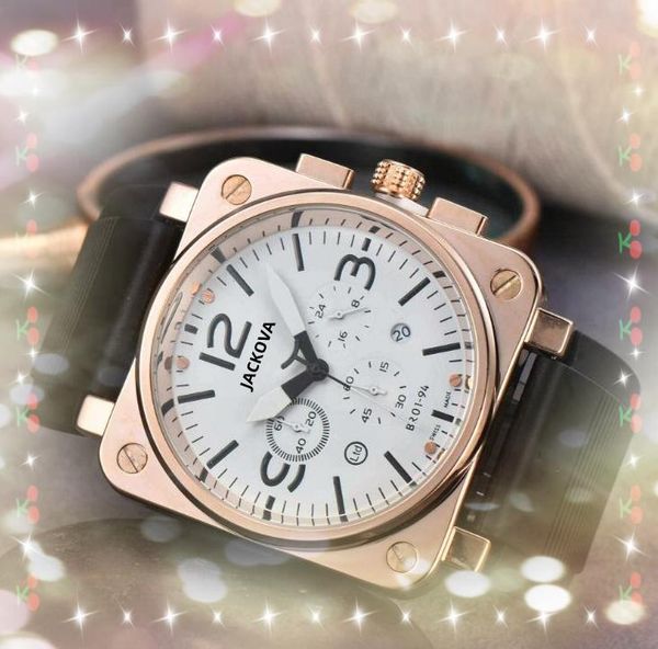 Sport grand carré chronomètre montre hommes mouvement à quartz horloge cadeaux ceinture en caoutchouc populaire Vintage cristal miroir montres cadeau de Noël préféré