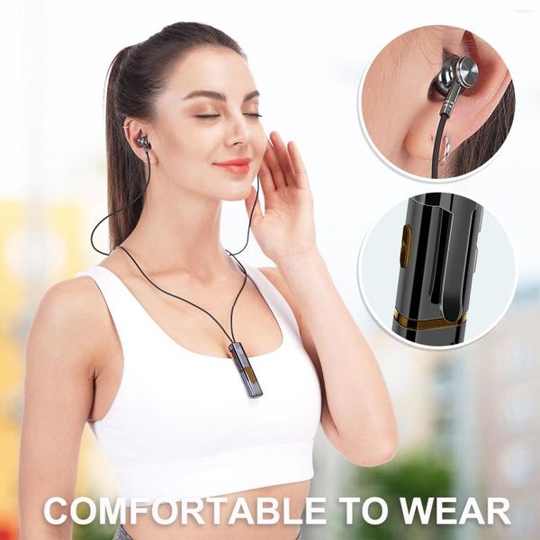 Auriculares deportivos con Bluetooth, auriculares inalámbricos con banda para el cuello, auriculares de carga estéreo con cuello colgante, auriculares impermeables con micrófono