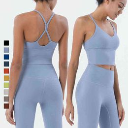 Sujetador deportivo y polainas Conjuntos de dos piezas Trajes para mujer Sensación desnuda Gimnasio Conjunto de fitness femenino Ropa de trabajo Conjunto deportivo para mujer T220725