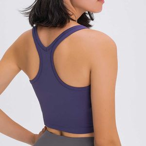 Soutien-gorge de sport lu-95 yoga vêtements de sport femmes gilet avec soutien-gorge rembourré débardeurs course sport fitness antichoc dame sous-vêtements