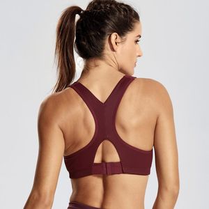 Sujetador deportivo SYROKAN Parte delantera para mujer Ajustable Ligeramente acolchado Sin aros Espalda cruzada Alto impacto Precio de fábrica Diseño experto Calidad Último estilo Estado original